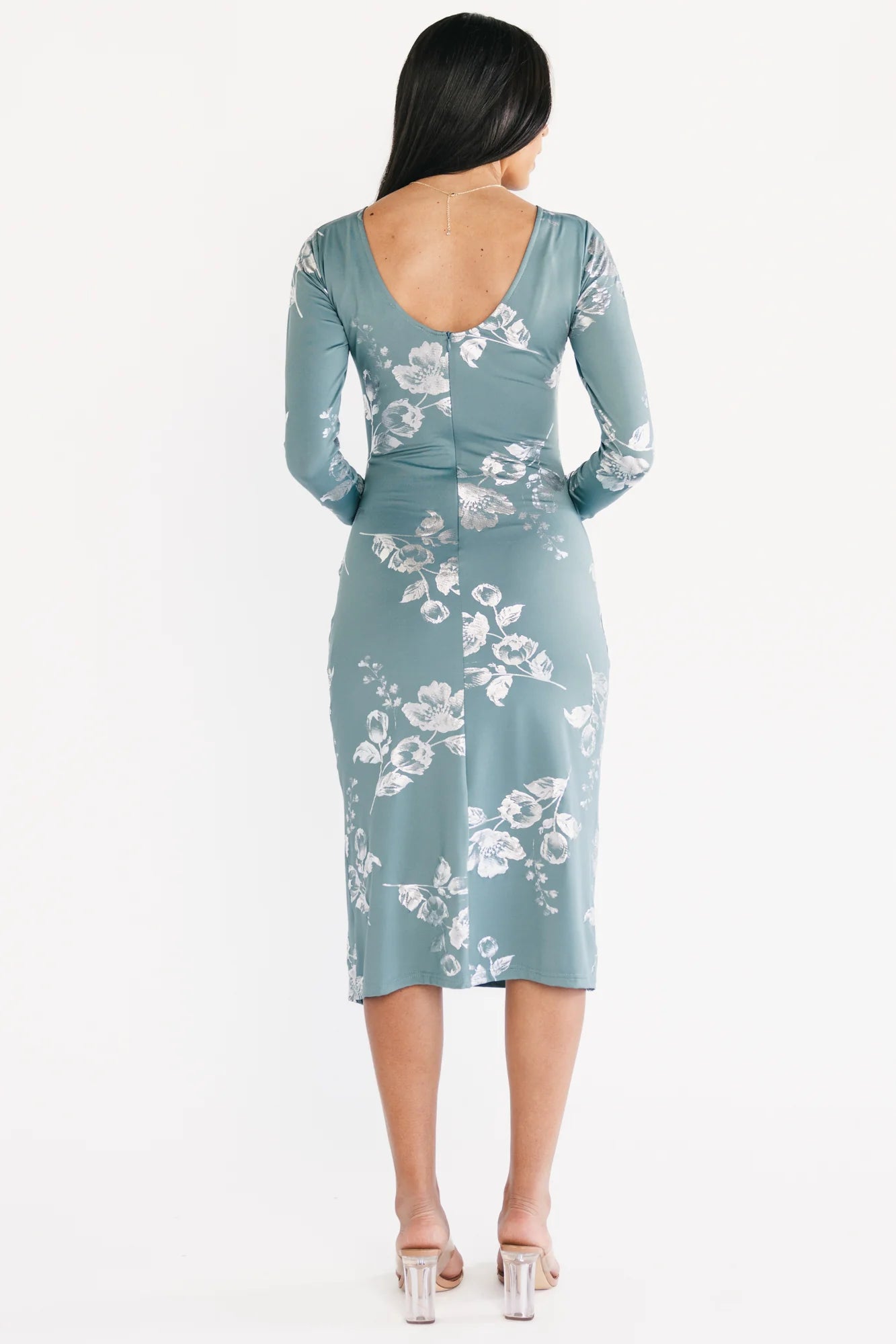 Valeria Midi Dress | Vintage Teal + Silver