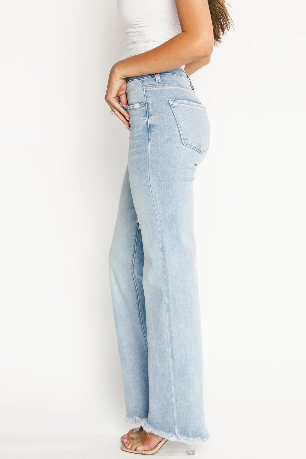 Allure High Rise Straight Jeans | Light Wash