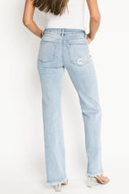 Allure High Rise Straight Jeans | Light Wash