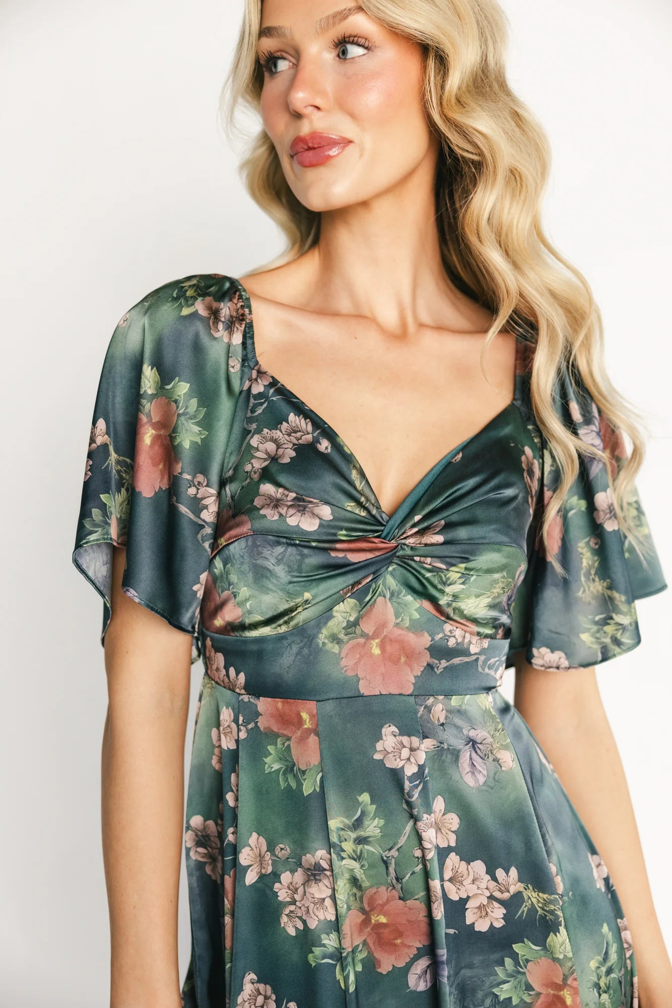 Caterina Maxi Dress | Dark Green Floral