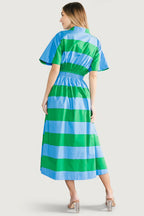 Tracy Shirt Dress | Blue + Green Stripe