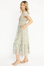 Monica Smocked Dress | Dusty Sage + Terracotta