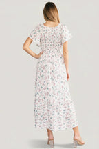 Joanie Smocked Dress | Cream Multi Floral
