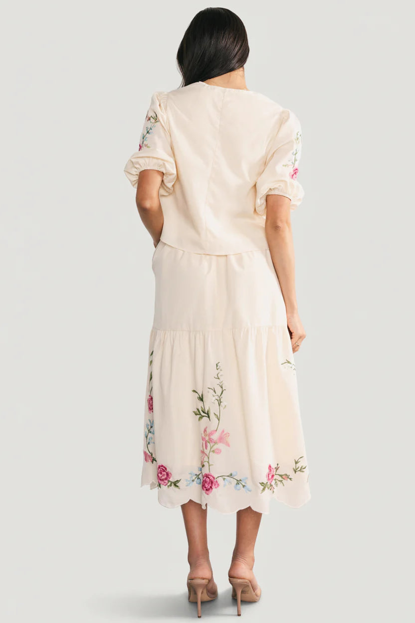 Josephine Top + Skirt Set | Cream Floral