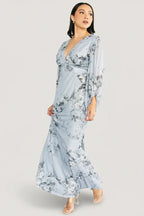 Beckham Maxi Dress | Light Blue Floral