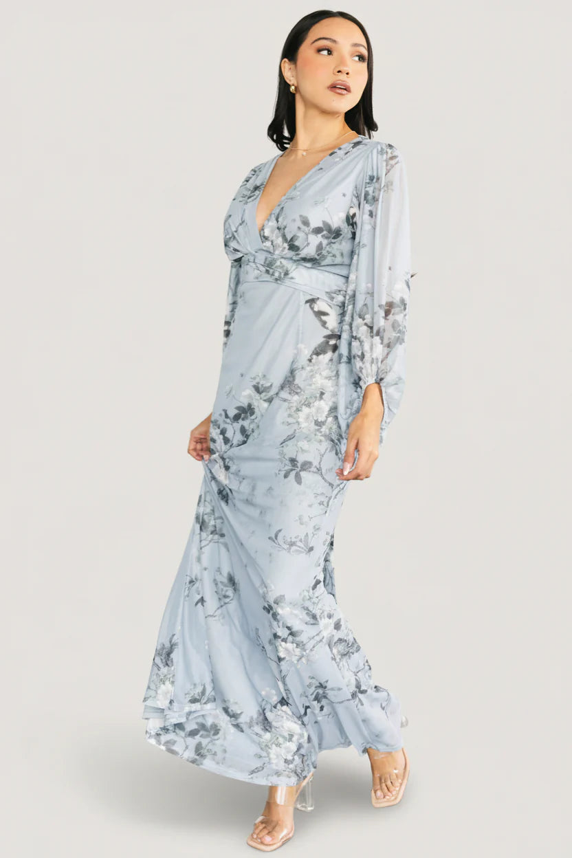 Beckham Maxi Dress | Light Blue Floral