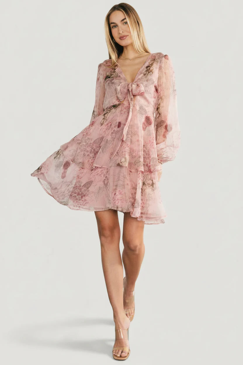 Zoemy Short Dress | Dusty Rose Floral