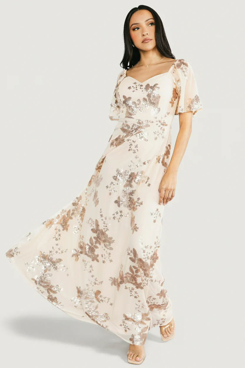 Karina Sequin Maxi Dress | Champagne