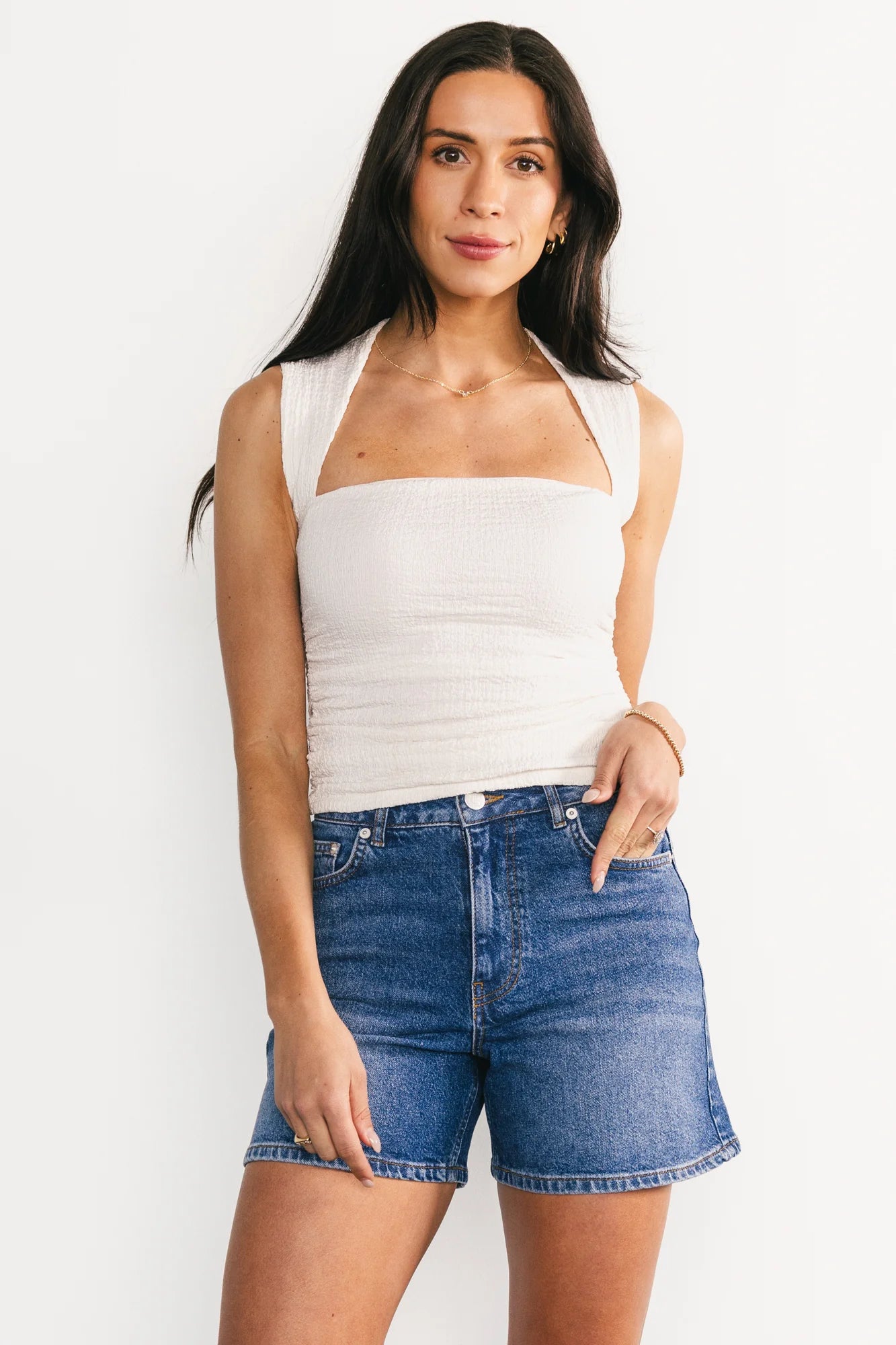 Lennon High Rise Jean Shorts | Medium Wash