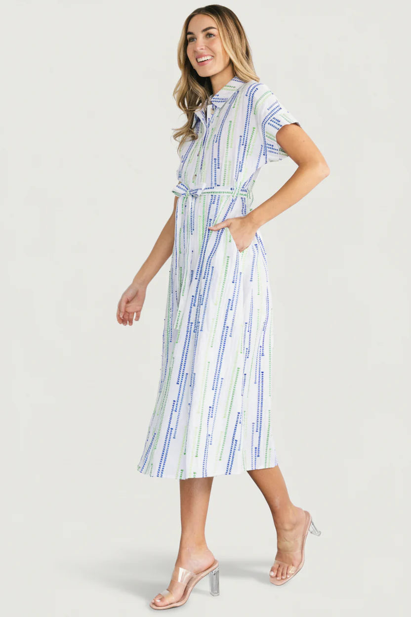 Jimena Midi Dress | Blue + Green Print
