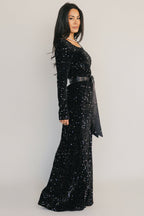 Julia Sequin Maxi Dress | Black