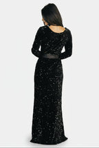 Julia Sequin Maxi Dress | Black