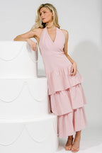 Savannah Tiered Maxi Dress | Light Pink