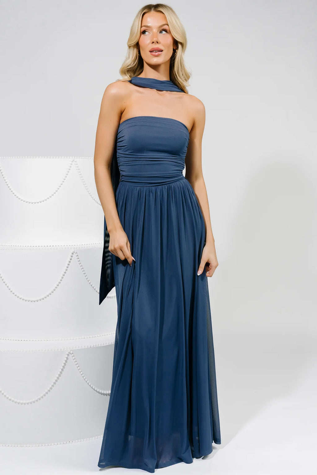 Elias Strapless Maxi Dress | Deep Blue