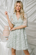 Bonnie Short Dress | Sage Floral