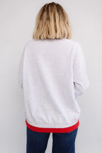 America Crewneck | Heather Gray + Red