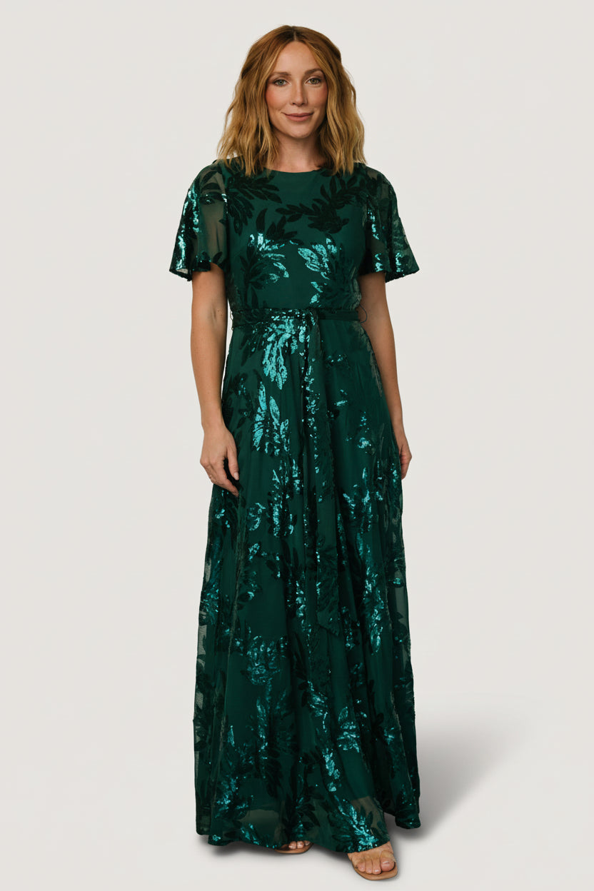 Muse Sequin Maxi Dress | Emerald