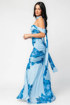 Bellina Off Shoulder Maxi Dress | Blue