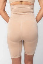 Essential High Waisted Mid Thigh Shorts | Nude