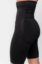 Essential High Waisted Mid Thigh Shorts | Black