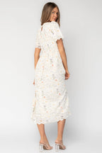 Maribel Lace Midi Dress | Cream Floral