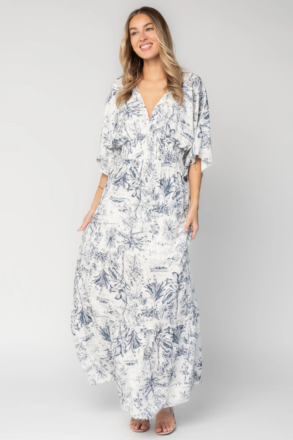 Christiana Maxi Dress | Off White + Slate