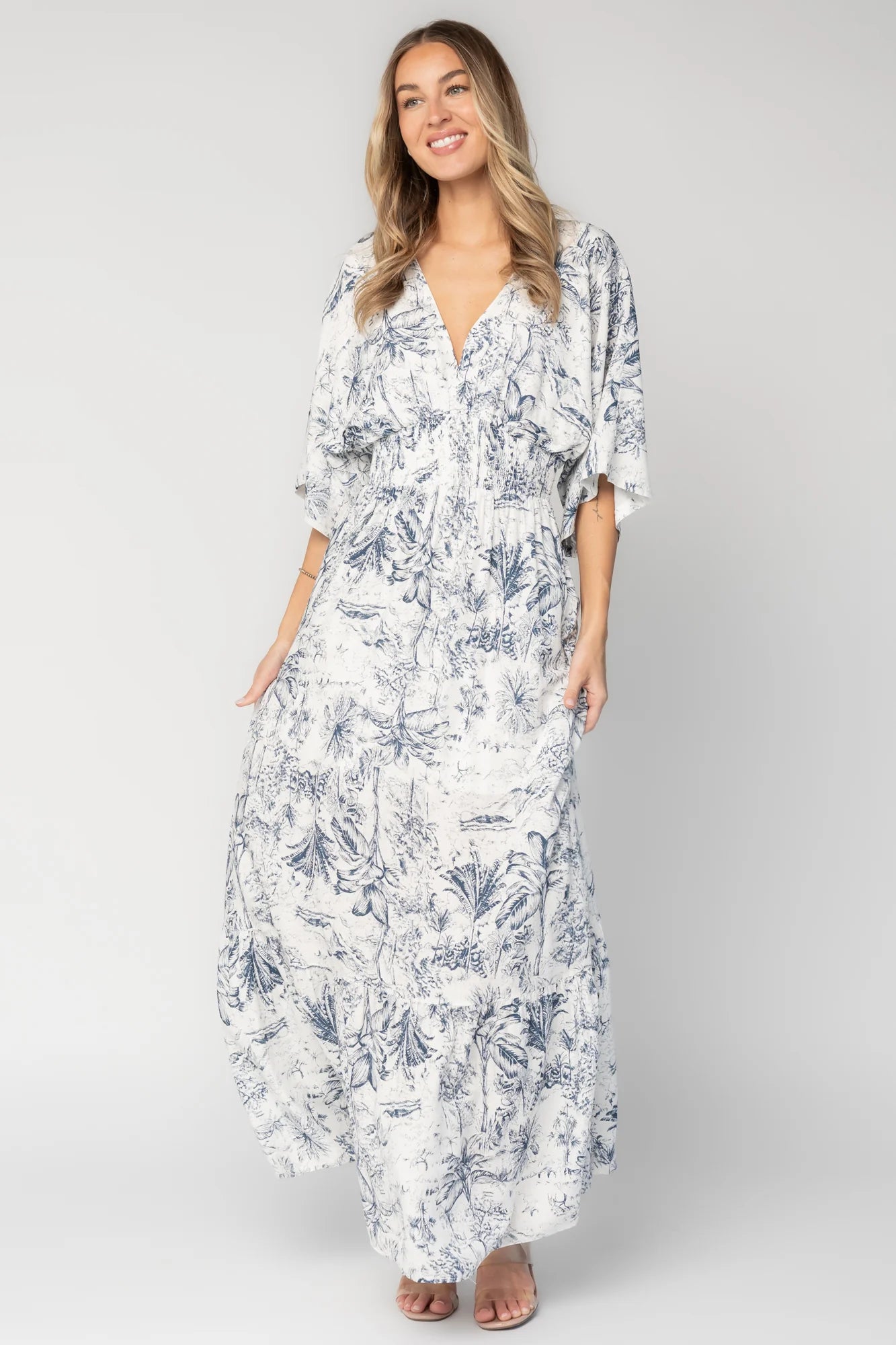 Christiana Maxi Dress | Off White + Slate