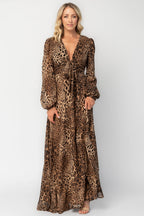 Tribeca Front Tie Maxi Dress | Animal Print