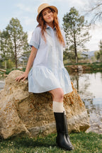 Penelope Shirt Dress | Blue + White Stripe