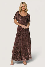 Everley Velvet Maxi Dress | Espresso