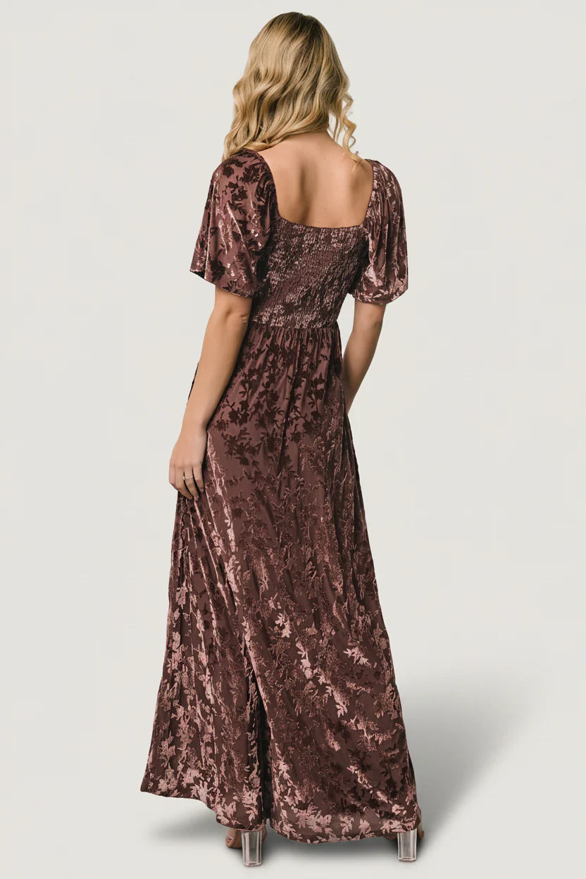 Everley Velvet Maxi Dress | Espresso