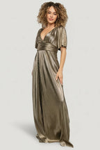 Venetian Pleated Gown | Gold