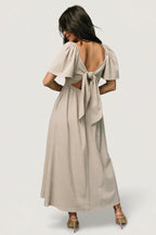 Indie Back Tie Dress | Oatmeal