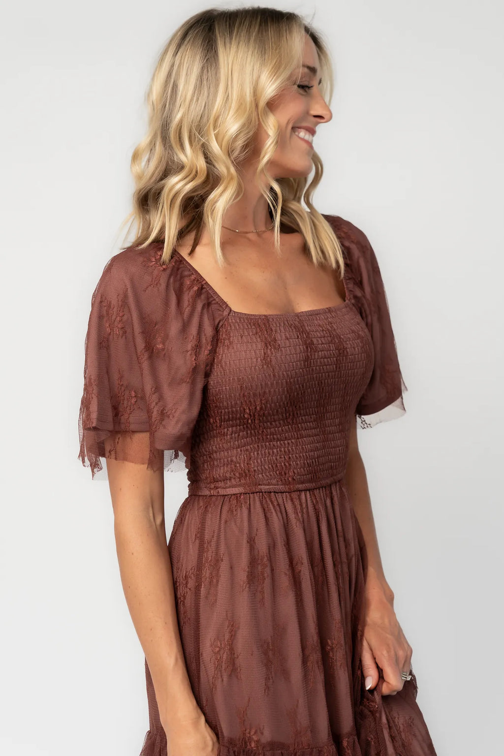 Auden Lace Maxi Dress | Mahogany