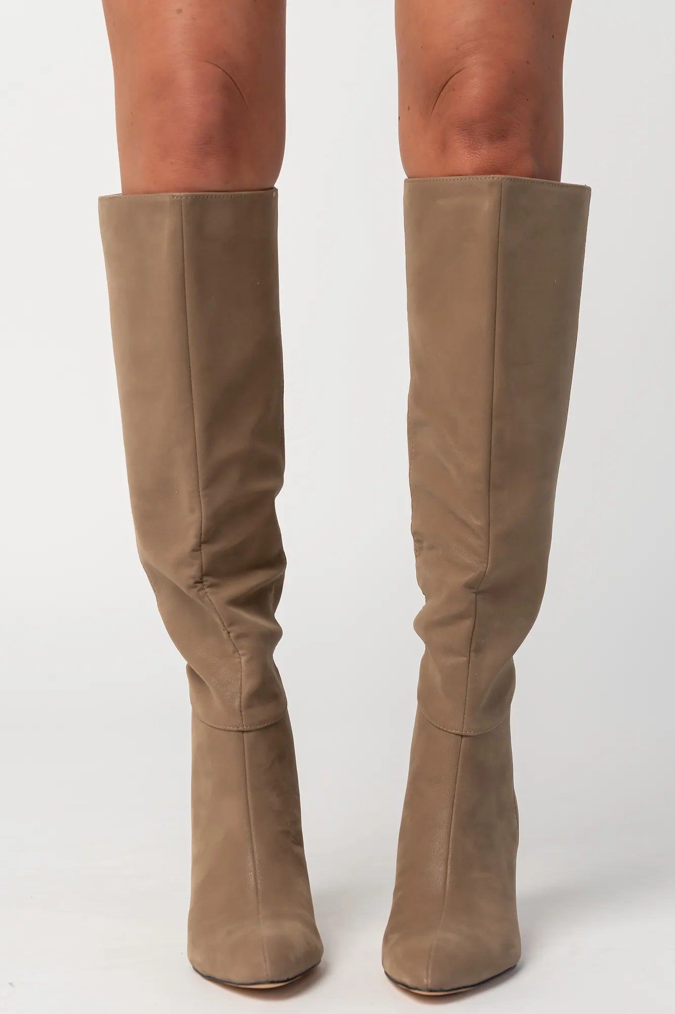 Caitlyn Pointed Toe Knee High Boots | Mocha