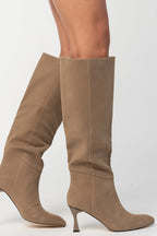 Caitlyn Pointed Toe Knee High Boots | Mocha