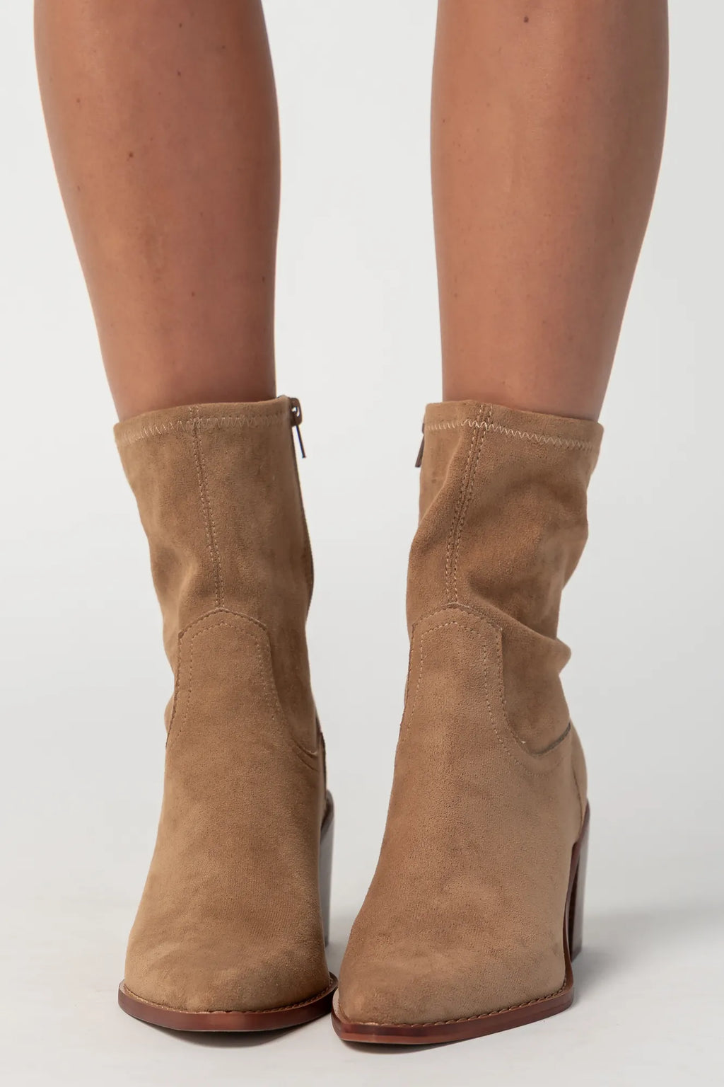 Blake Block Heel Ankle Boot | Sand