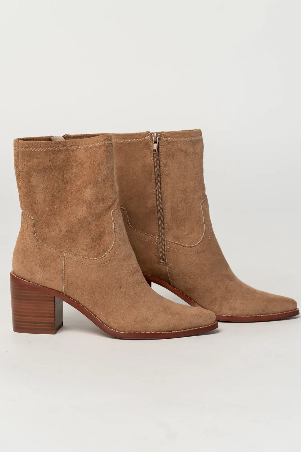 Blake Block Heel Ankle Boot | Sand