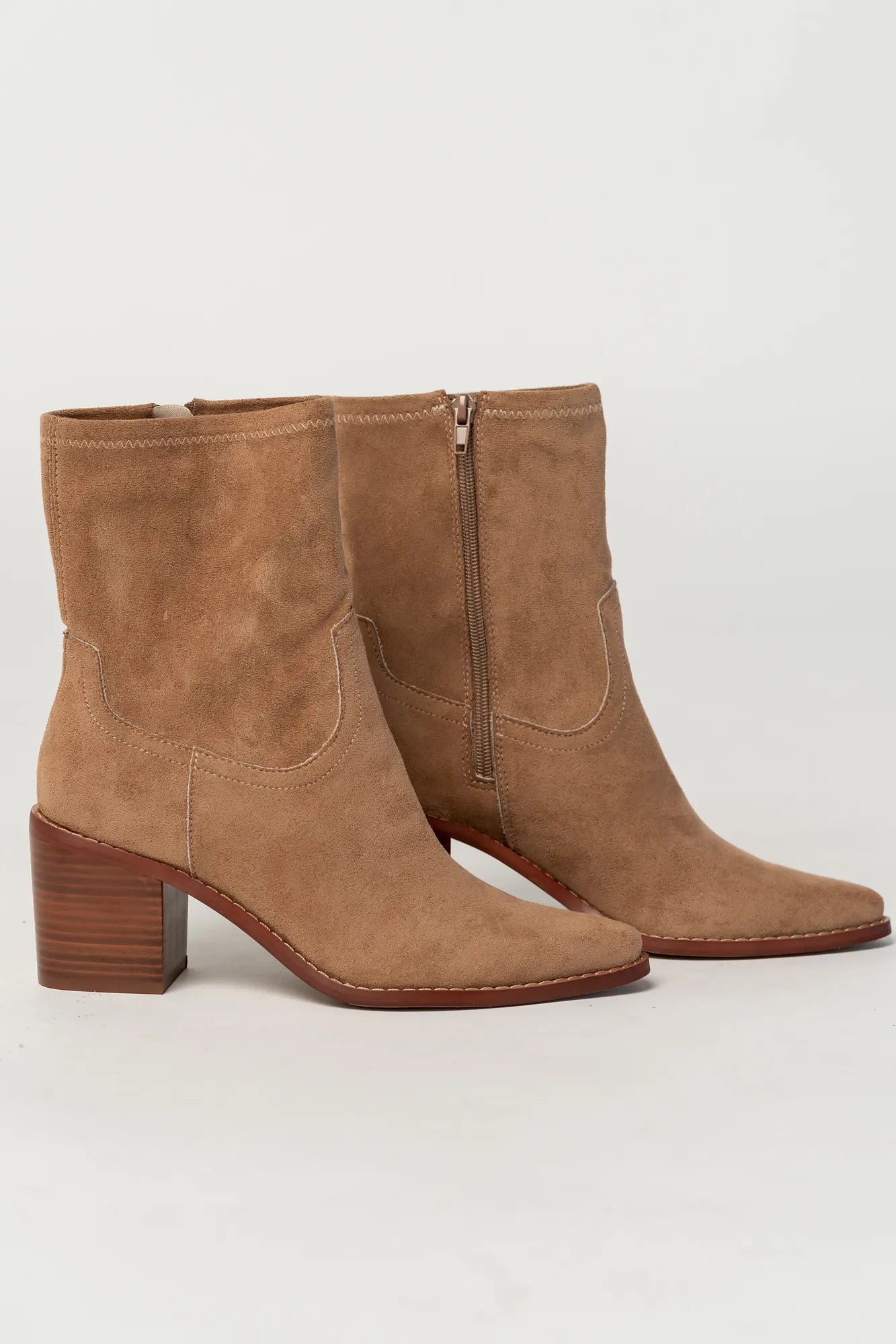 Blake Block Heel Ankle Boot | Sand