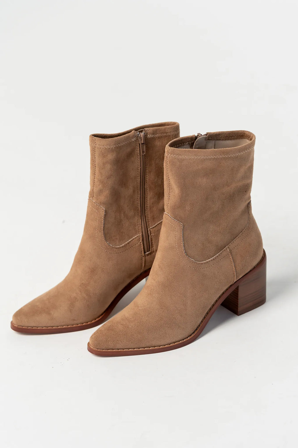 Blake Block Heel Ankle Boot | Sand