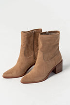 Blake Block Heel Ankle Boot | Sand