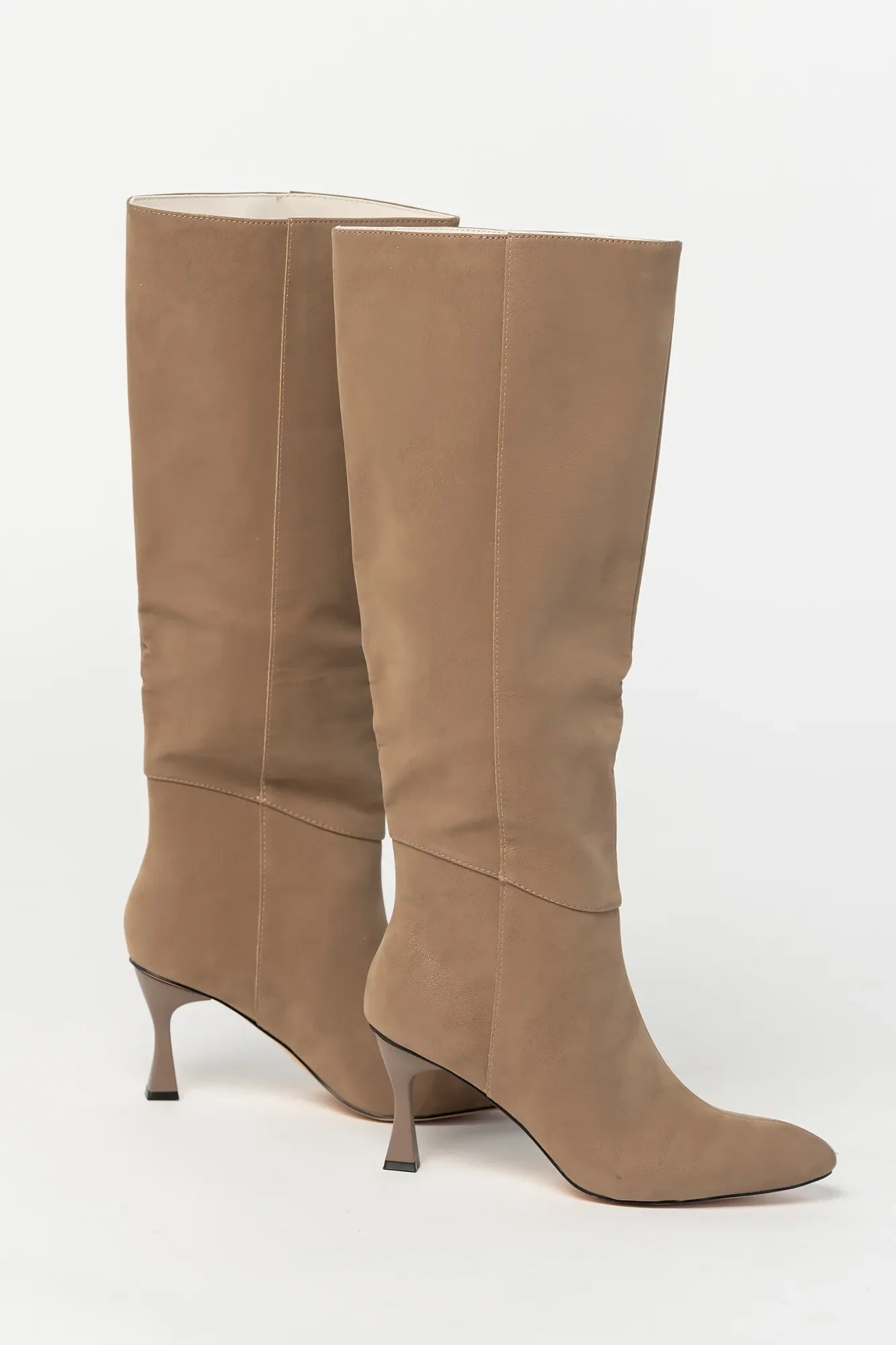 Caitlyn Pointed Toe Knee High Boots | Mocha