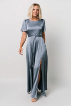 Agnes Satin Maxi Dress | Whisper Blue