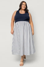 Marbella Tank Dress | Navy Stripe