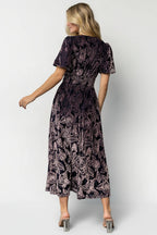 Dahlia Velvet Dress | Indigo + Purple Floral
