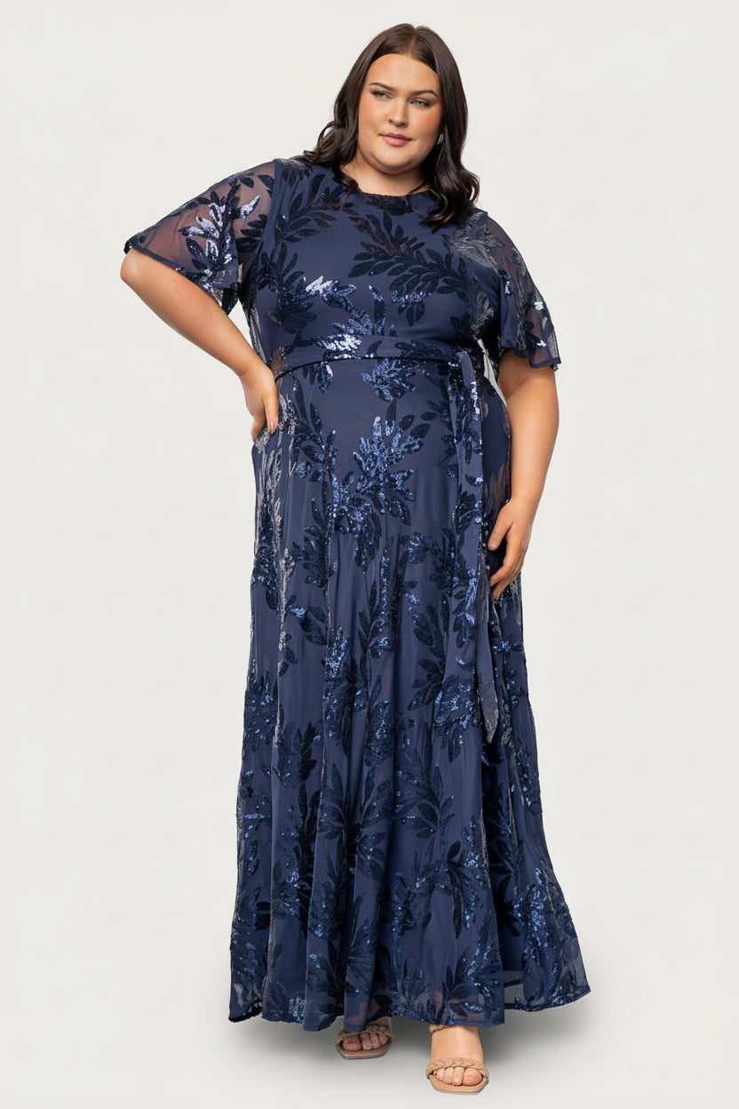 Muse Sequin Maxi Dress | Navy