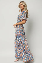 Verona Smocked Maxi Dress | Blue Floral