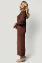 Blair Rib Knit Cardigan | Mahogany
