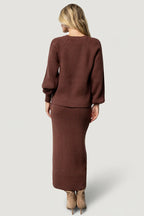 Blair Rib Knit Cardigan | Mahogany