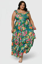 Monte Tiered Maxi Dress | Green Multi